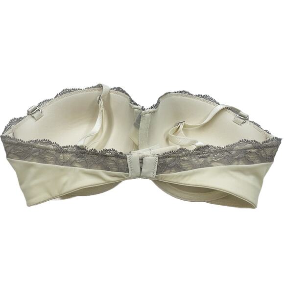 Calvin Klein Perfectly Fit Multiway Bra Sz 32D Ivory Lace Pushup Strapless - Picture 6 of 8